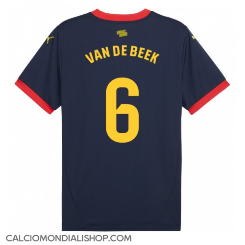 Maglie da calcio Girona Donny van de Beek #6 Seconda Maglia 2024-25 Manica Corta